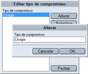 Editar tipo de compromisso