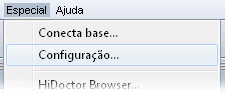 Menu Especial > Configura&ccedil;&atilde;o