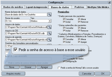 Op&ccedil;&atilde;o - Senha de acesso &agrave; base