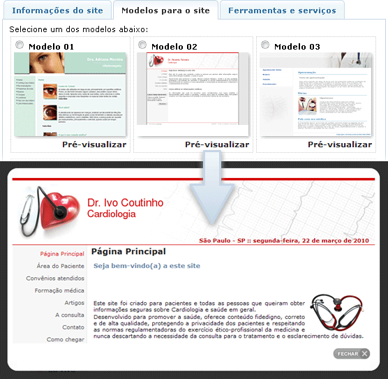Modelos para o site