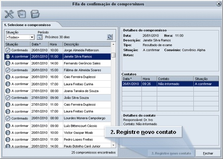Registrar novo contato Registrar novo contato