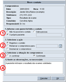 Contato para confirmação Contato para confirmação