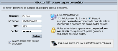 Login no HiDoctor NET Login no HiDoctor NET