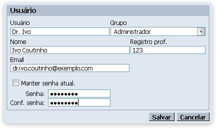Editando usuário no HiDoctor NET Editando usuário no HiDoctor NET