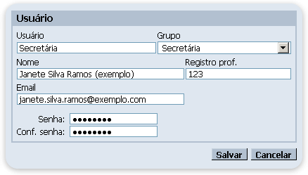 Editar grupo de usuário Editar grupo de usuário