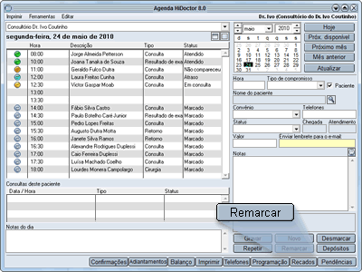 Botão Remarcar