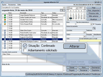 Alterar situação do compromisso Alterar situação do compromisso