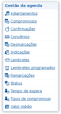 Relatórios estatísticos de Agendamento e Confirmações