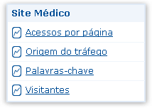 Relatórios estatísticos do Site Médico