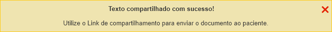 Mensagem de sucesso