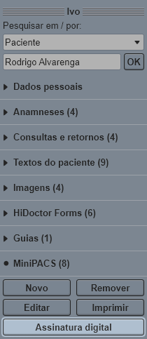 Abrir a tela de Assinatura digital do prontuário Abrir a tela de Assinatura digital do prontuário