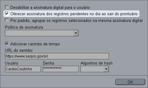 Configurar notificação de assinaturas pendentes