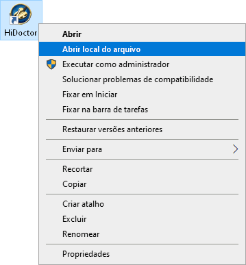 Abrir local de instalação do HiDoctor