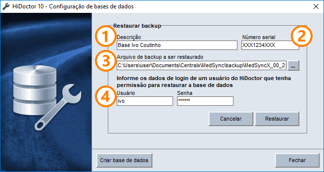 Tela de restauração