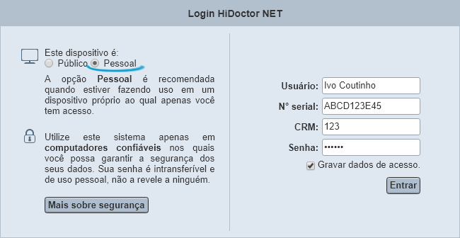 Login no HiDoctor NET