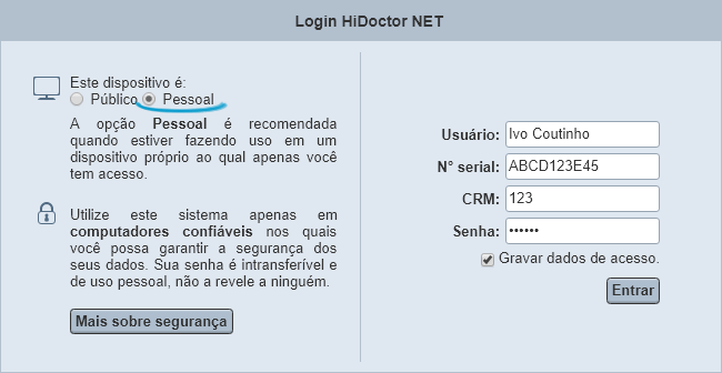 Login no HiDoctor NET Login no HiDoctor NET