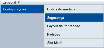 Configurações de segurança Configurações de segurança