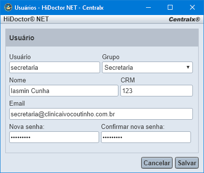 Criar novo usuário no HiDoctor NET