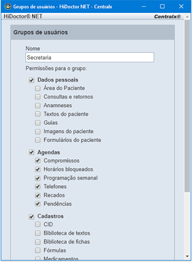 Editar grupo de usuário Editar grupo de usuário