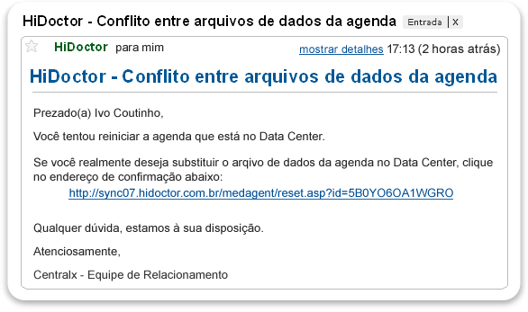 Email recebido Email recebido