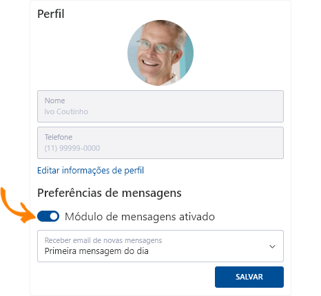 Desativar módulo de mensagens Desativar módulo de mensagens