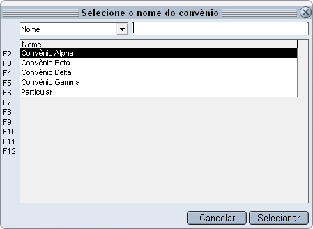 Selecionar convênio para editar Selecionar convênio para editar