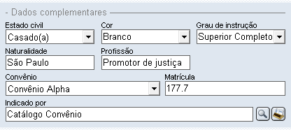 Seção de Dados complementares Seção de Dados complementares