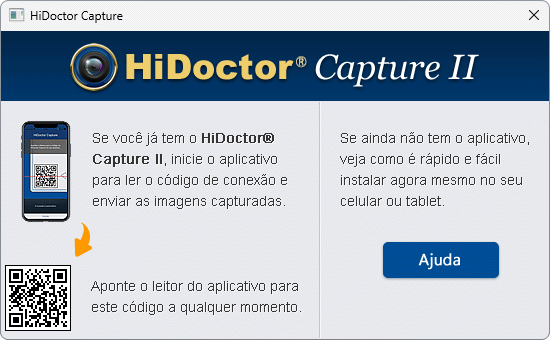 Código QR para conexão do Capture Código QR para conexão do Capture
