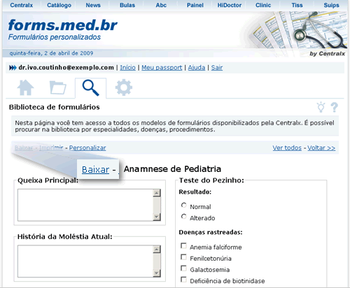Página do forms.med.br