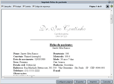 Imprimir Ficha do Paciente