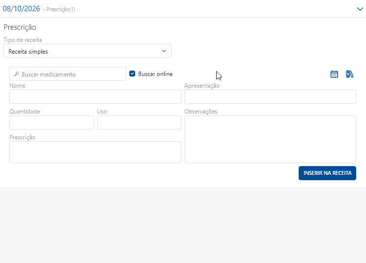 Alterando o tipo de receitu&aacute;rio no HiDoctor Cloud