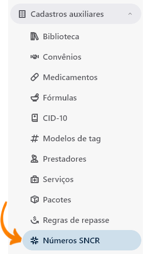 Abrindo o controle de numera&ccedil;&atilde;o do SNCR no HiDoctor Cloud