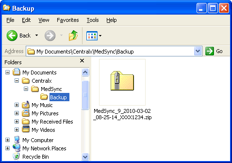 Pasta backup do MedSync Pasta backup do MedSync