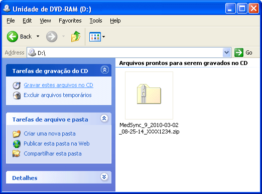 Gravar arquivo em mídia externa