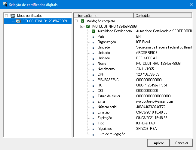 Assinar o documento