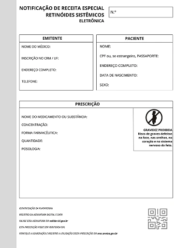 Notifica&ccedil;&atilde;o de Receita de Retinoides no novo modelo eletr&ocirc;nico da RDC 1.000/2025