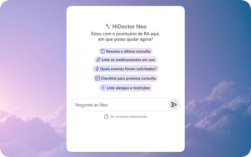 HiDoctor Neo - chat de IA integrado ao prontuário