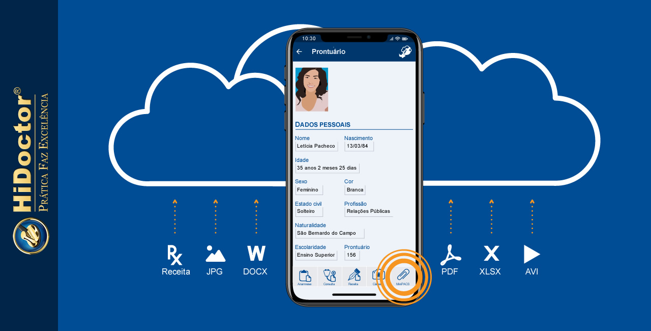 Enviando arquivos para o software médico através do celular