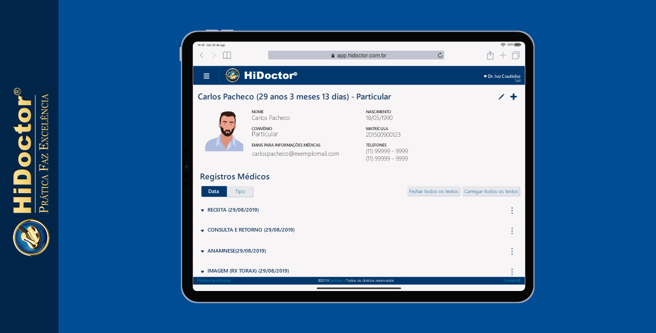 Sistema médico para tablet – prontuários e agenda na palma da mão